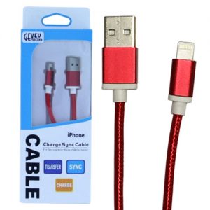 Braided 5' Cable- 8pin RED