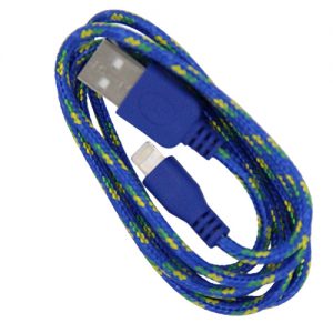 Braided 3' Cable- 8 pin BLUE