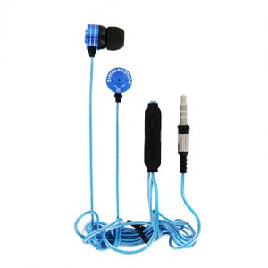 HiFi Stereo Metallic Earbuds with Remote & Mic- METALLIC BLUE