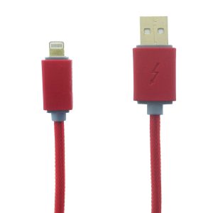Braided 6' Cable- Lightning 8 pin- RED