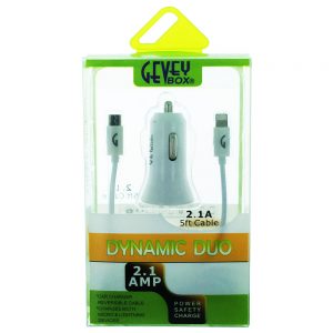 Dynamic Duo Car (Reversible i6 and Micro Cable) - Wht