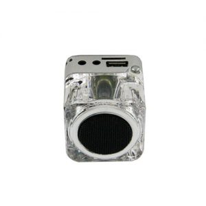 SPECIAL BUY! Multimedia Cube Speaker with FM Radio- SILVER