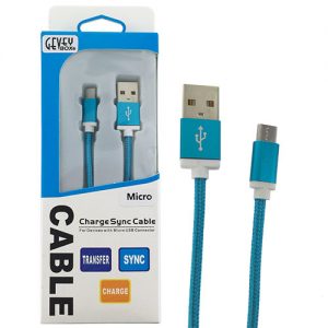 Braided 5' Cable- Micro BLUE
