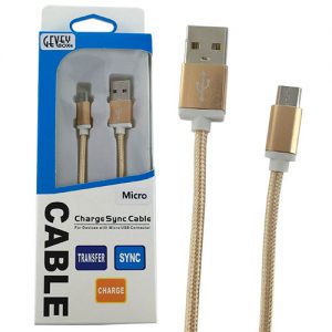 Braided 5' Cable- Micro GOLD