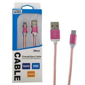 Braided 5' Cable- Micro PINK