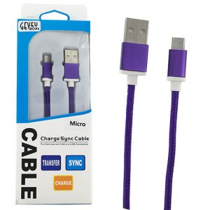Braided 5' Cable- Micro PURPLE