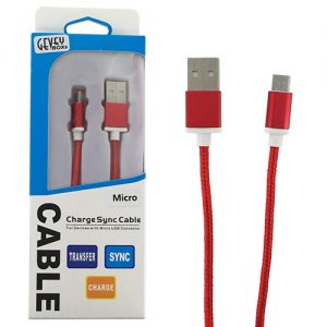 Braided 5' Cable- Micro RED