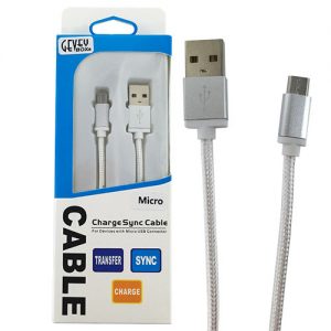 Braided 5' Cable- Micro SILVER