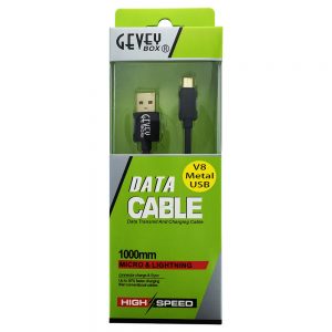 GeveyBox Braided 3' Metal Core Cable- Micro BLACK