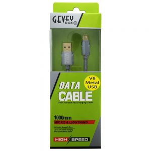 GeveyBox Braided 3' Metal Core Cable- Micro gray